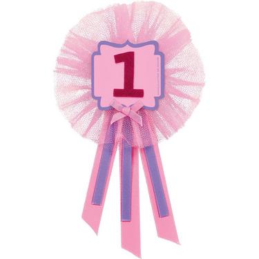 Pink 1st Birthday Award Ribbon 4in x 7in