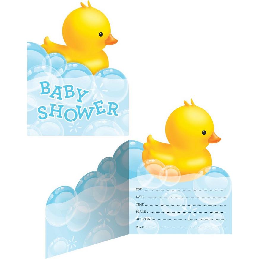 Bath Time Shower Invite Rubber Ducky Baby Shower Invitations BOY Duckie 
