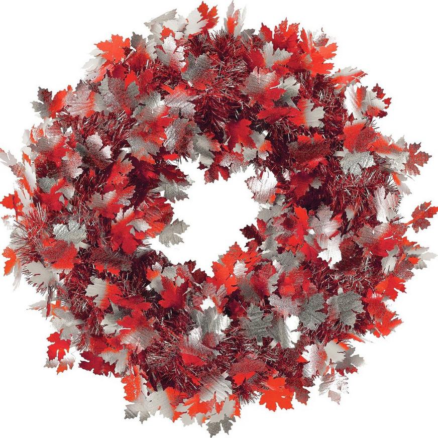 Fall Leaves Tinsel Wreath