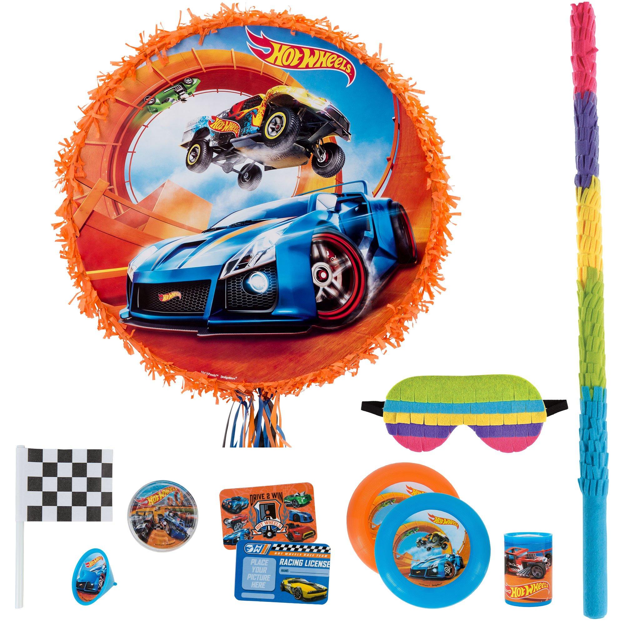 Pull String Orange Hot Wheels Pinata Kit with Favors | Party City