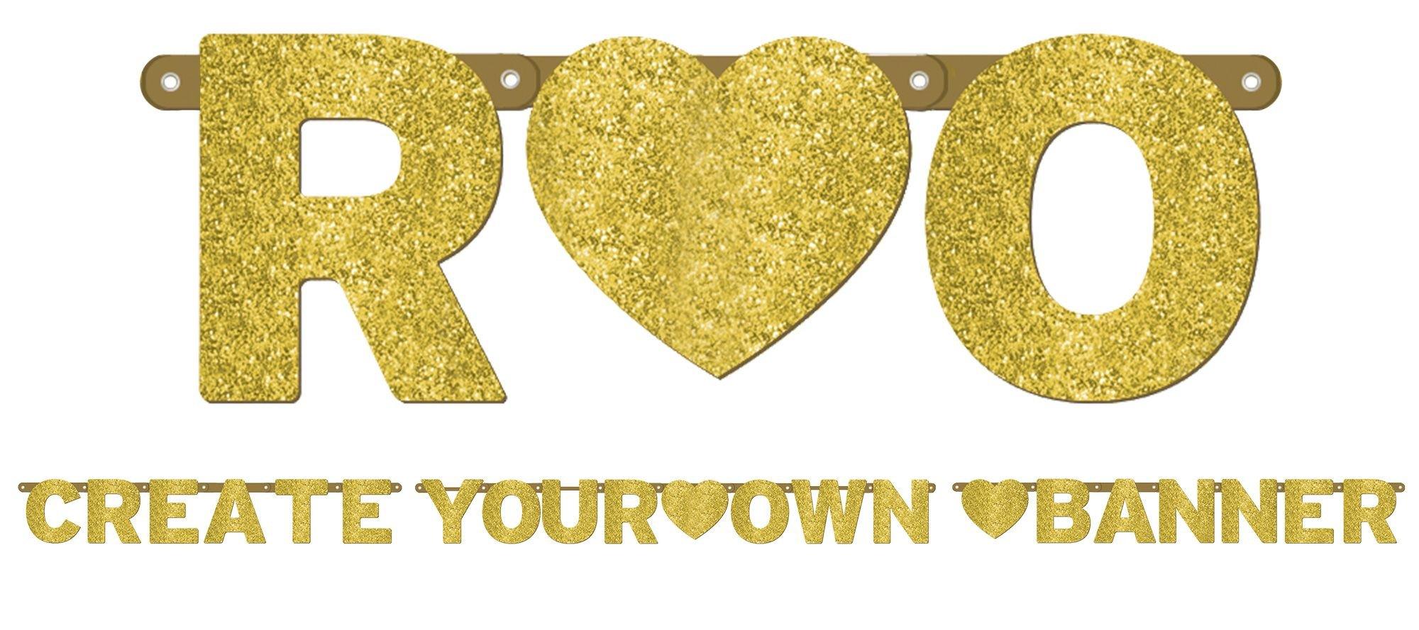Bright Creations DIY Gold Glitter Customizable Banner Kit with Letters,  Numbers, and Symbols (130 Pieces) - Macy's