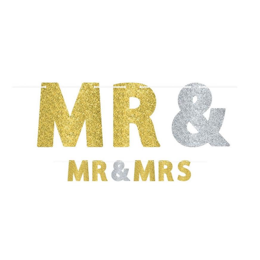 Glitter Mr. & Mrs. Wedding Letter Banner Kit