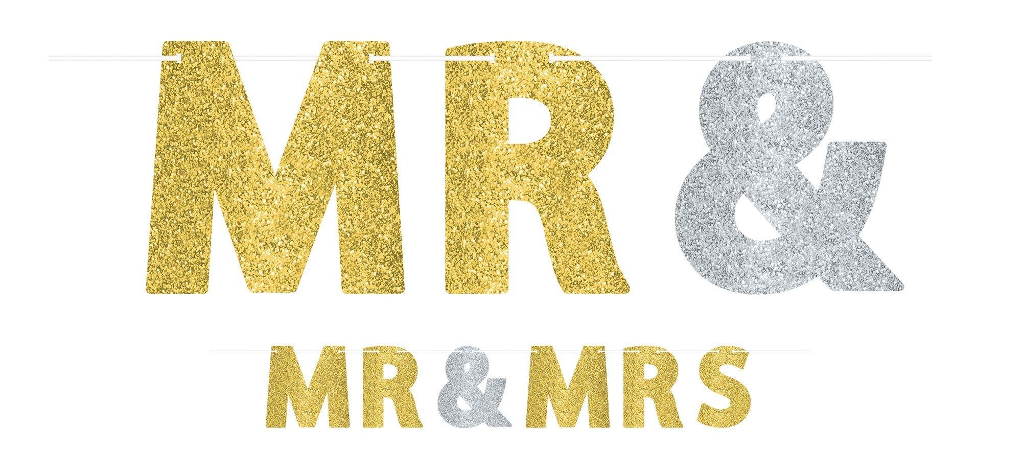 Glitter Mr. & Mrs. Wedding Letter Banner Kit