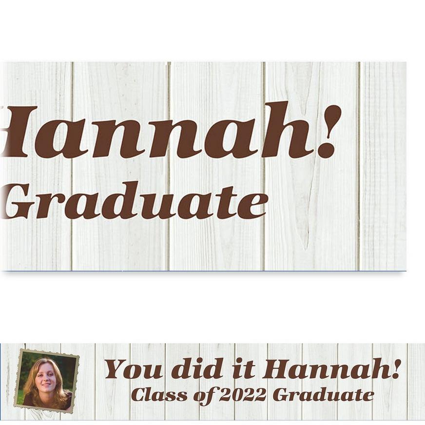 Custom White Wood Graduation Photo Banner   
