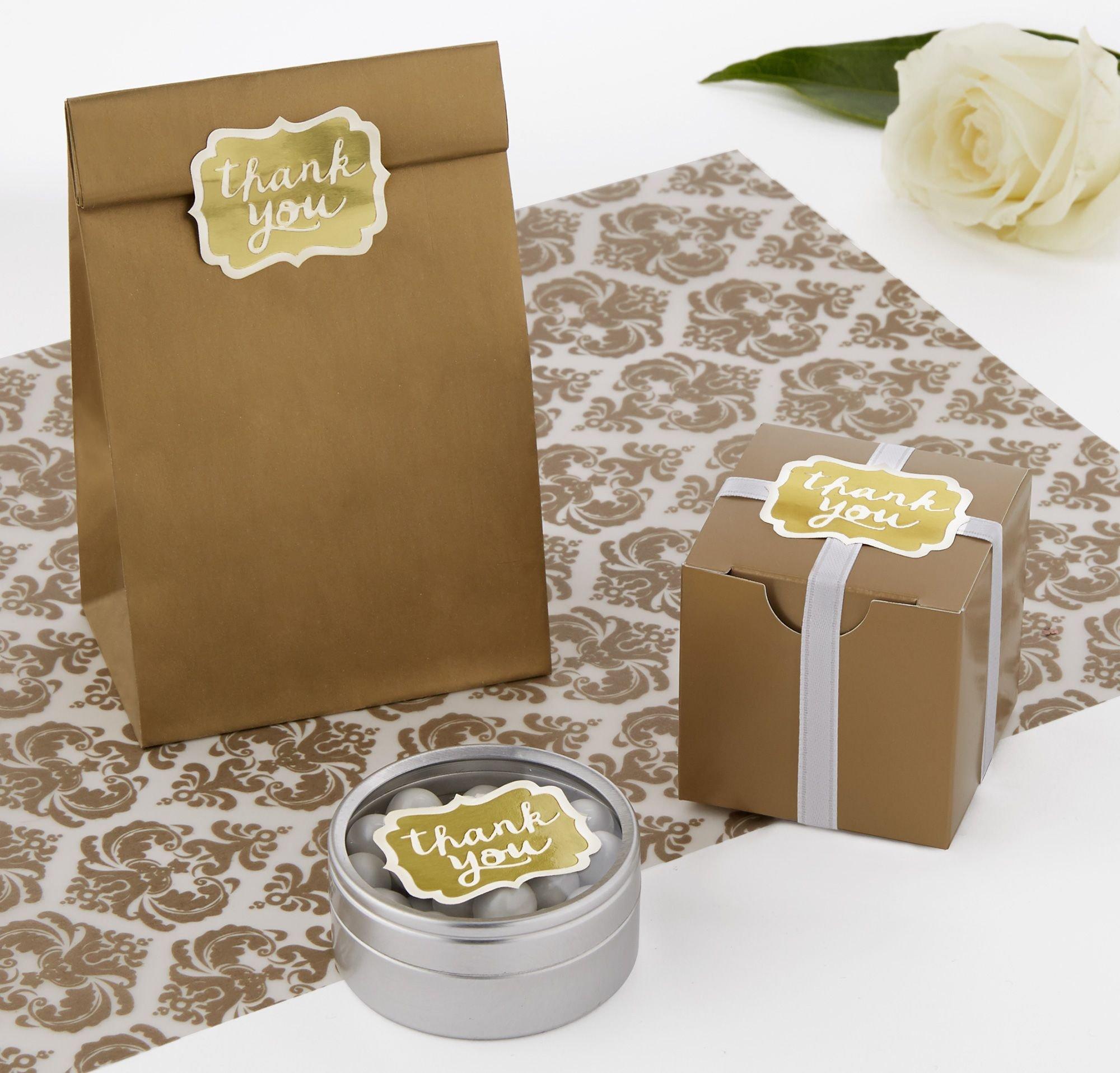 Thank You Stickers With Foil, Silver, Rose Gold, Wedding Favour