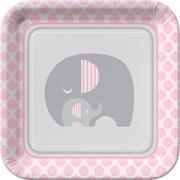 Pink Baby Elephant Lunch Plates 8ct