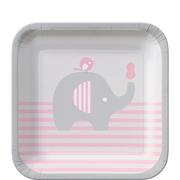 Pink Baby Elephant Dessert Plates 8ct