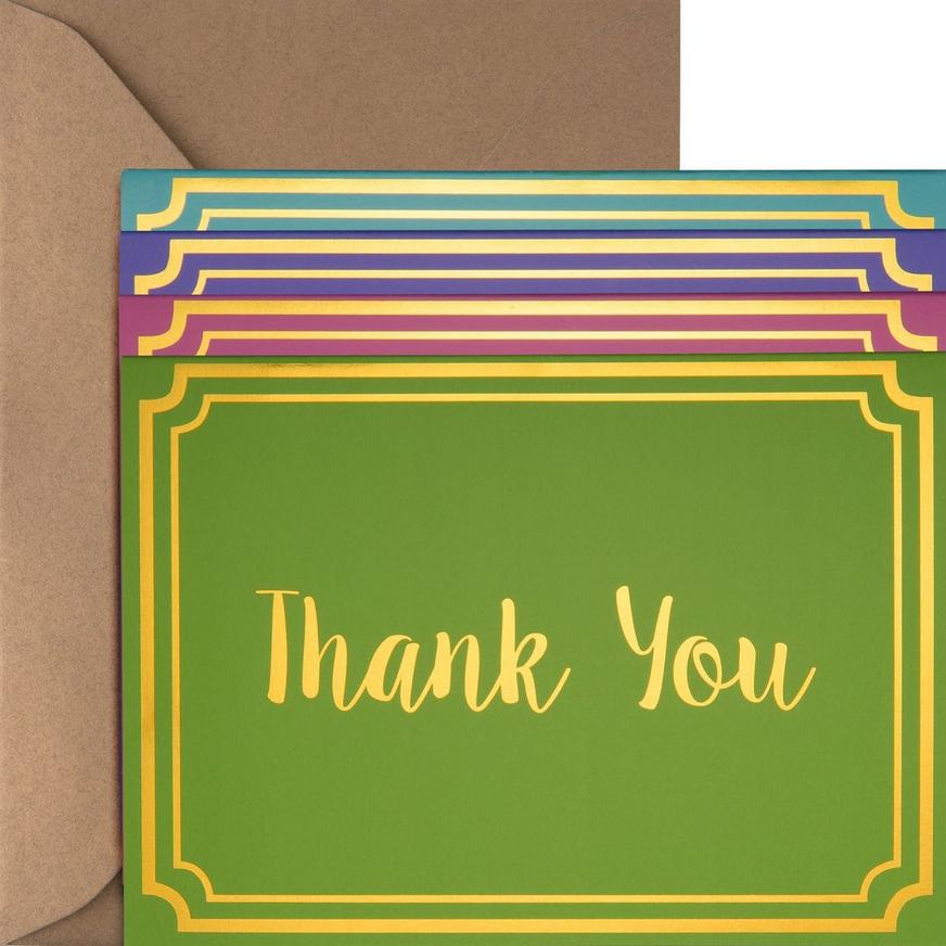 Metallic Multicolor Bright Thank You Notes 20ct