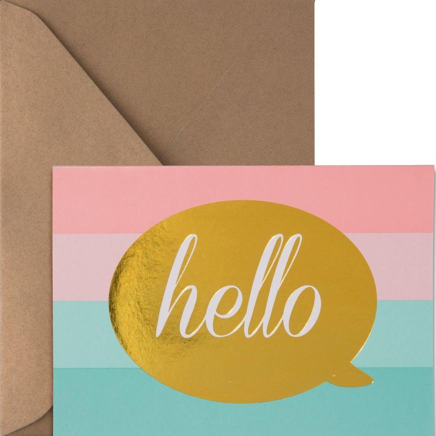 Metallic Pastel Hello Note Cards 20ct