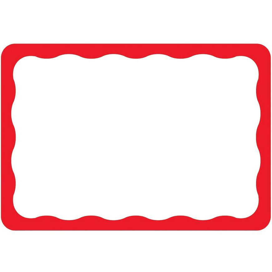 Red Border Name Tags 100ct