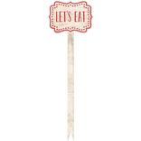 Tall Red Let's Eat Wood Party Picks 12ct