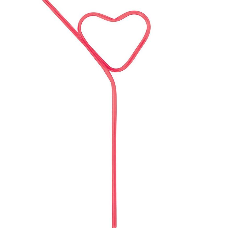 Heart Valentine's Day Silly Straw