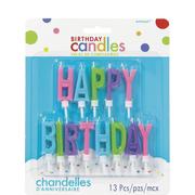 Multicolor Bright Happy Birthday Toothpick Candle Set 13pc
