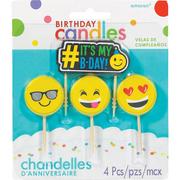 Smiley Birthday Toothpick Candles 4ct