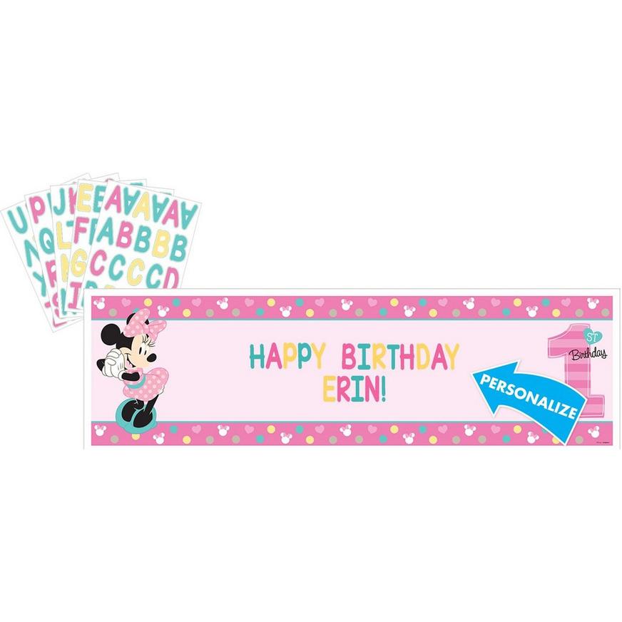Giant 1st Birthday Minnie Mouse Personalized Banner Kit