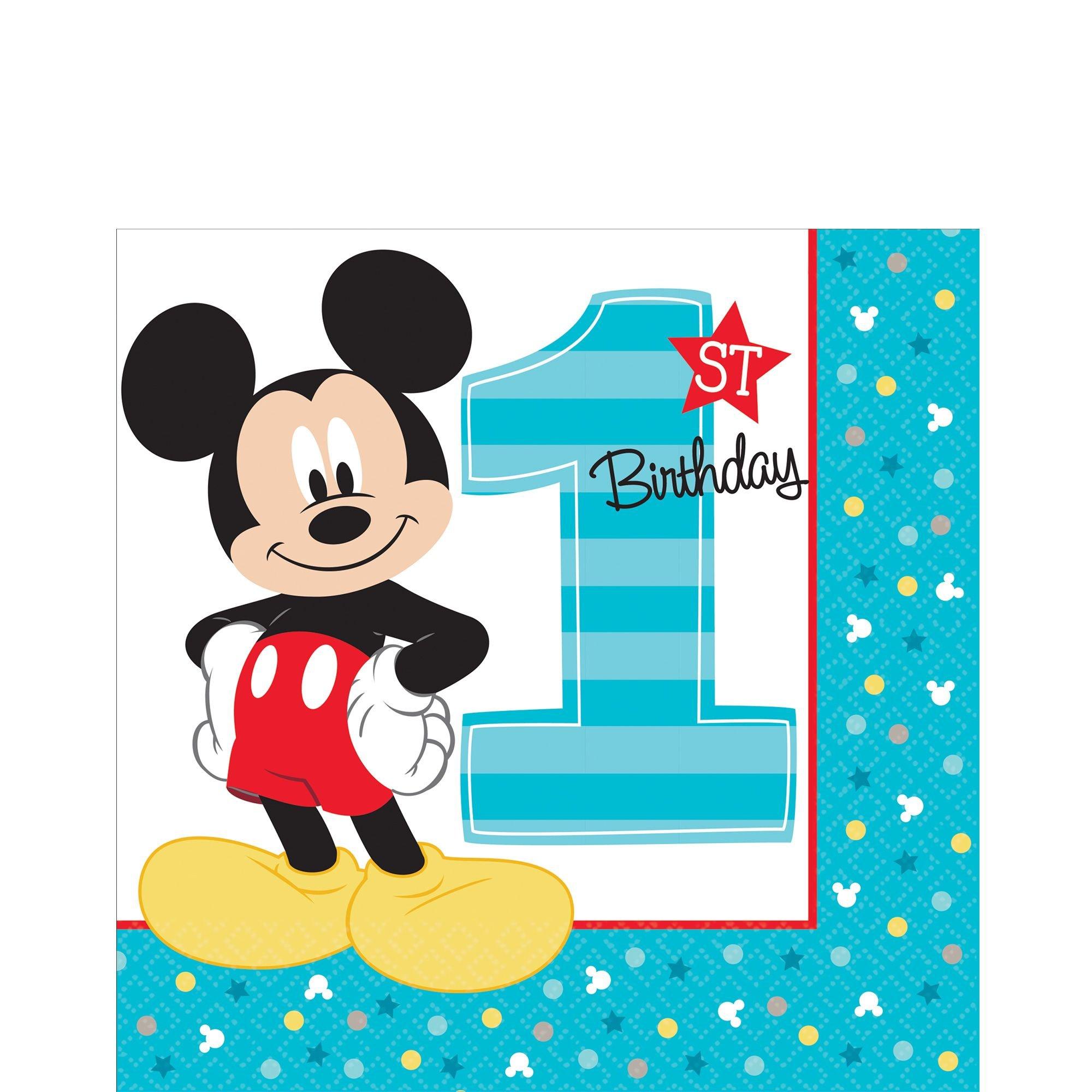 1st Birthday Mickey Mouse Lunch Napkins 16ct