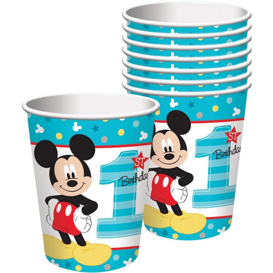 1st Birthday Mickey Mouse Cups 8ct