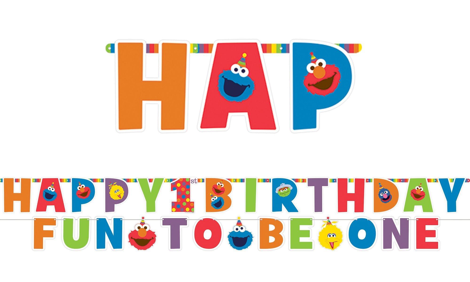 1st Birthday Elmo Letter Banner Kit 2pc