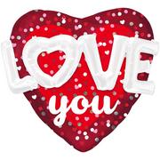 Giant 3D Love You Valentine's Day Heart Balloon, 36in
