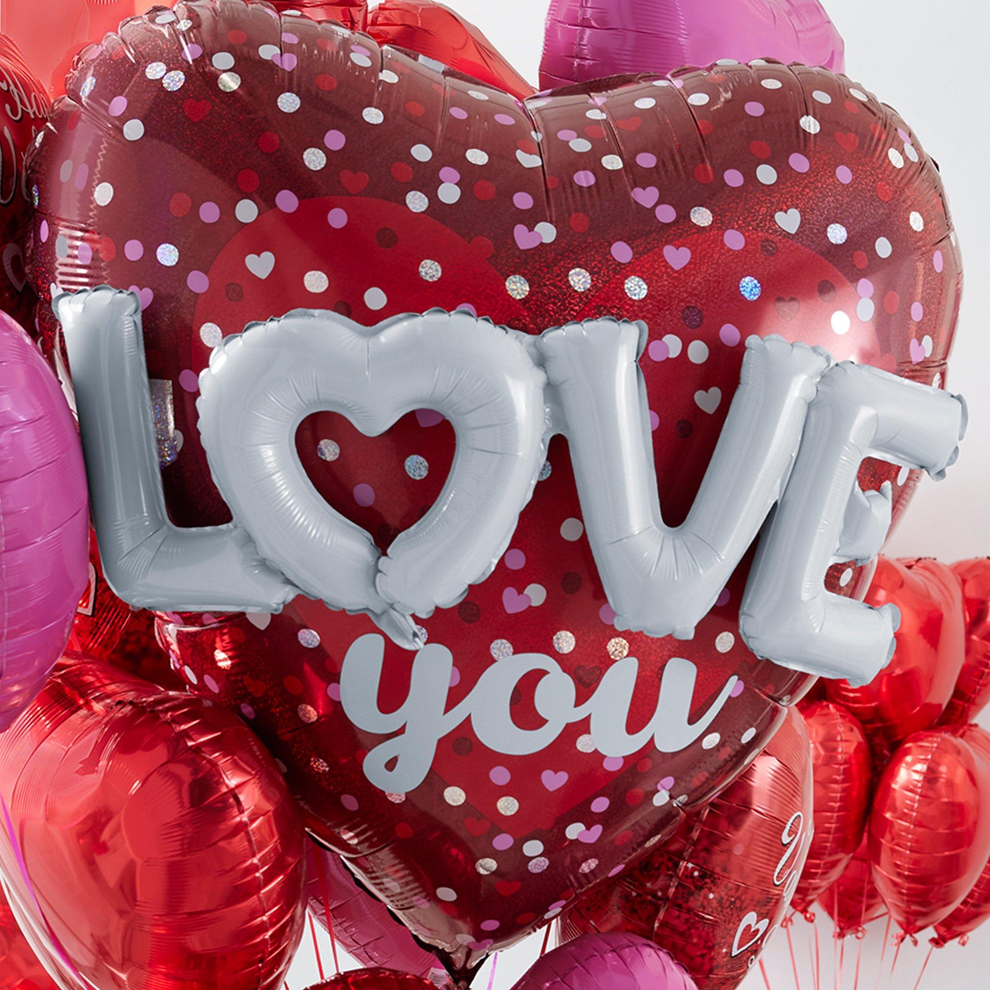 3D Love You Valentine's Day Heart Foil Balloon, 36in