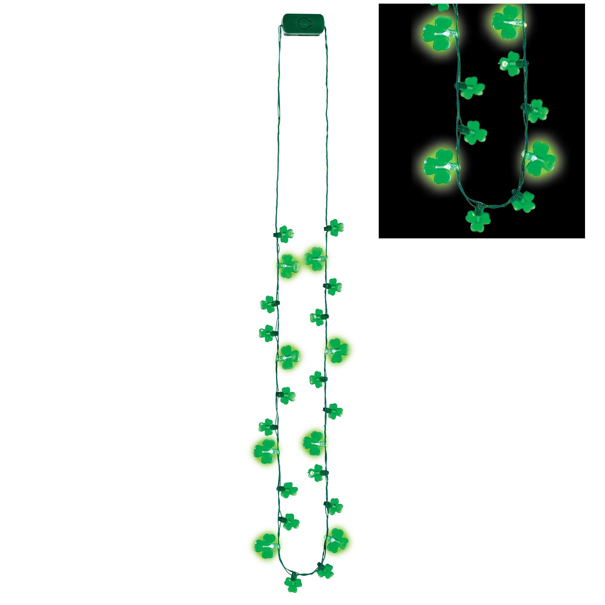 6 Pcs Shamrock LED Light Up Headband and Necklace