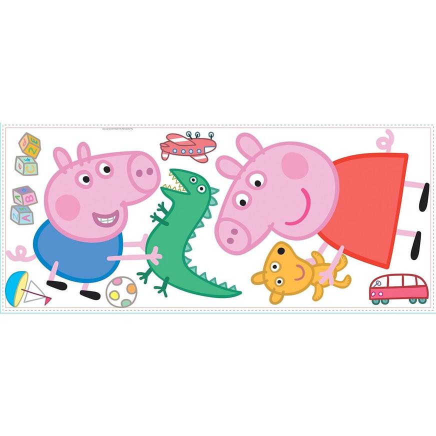 Peppa and George brushing teeth wall stickerOfficial Peppa Pig range 