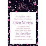 Custom Pink Sparkling Celebration Birthday Invitation 