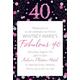 Custom Pink Sparkling Celebration 40 Invitation