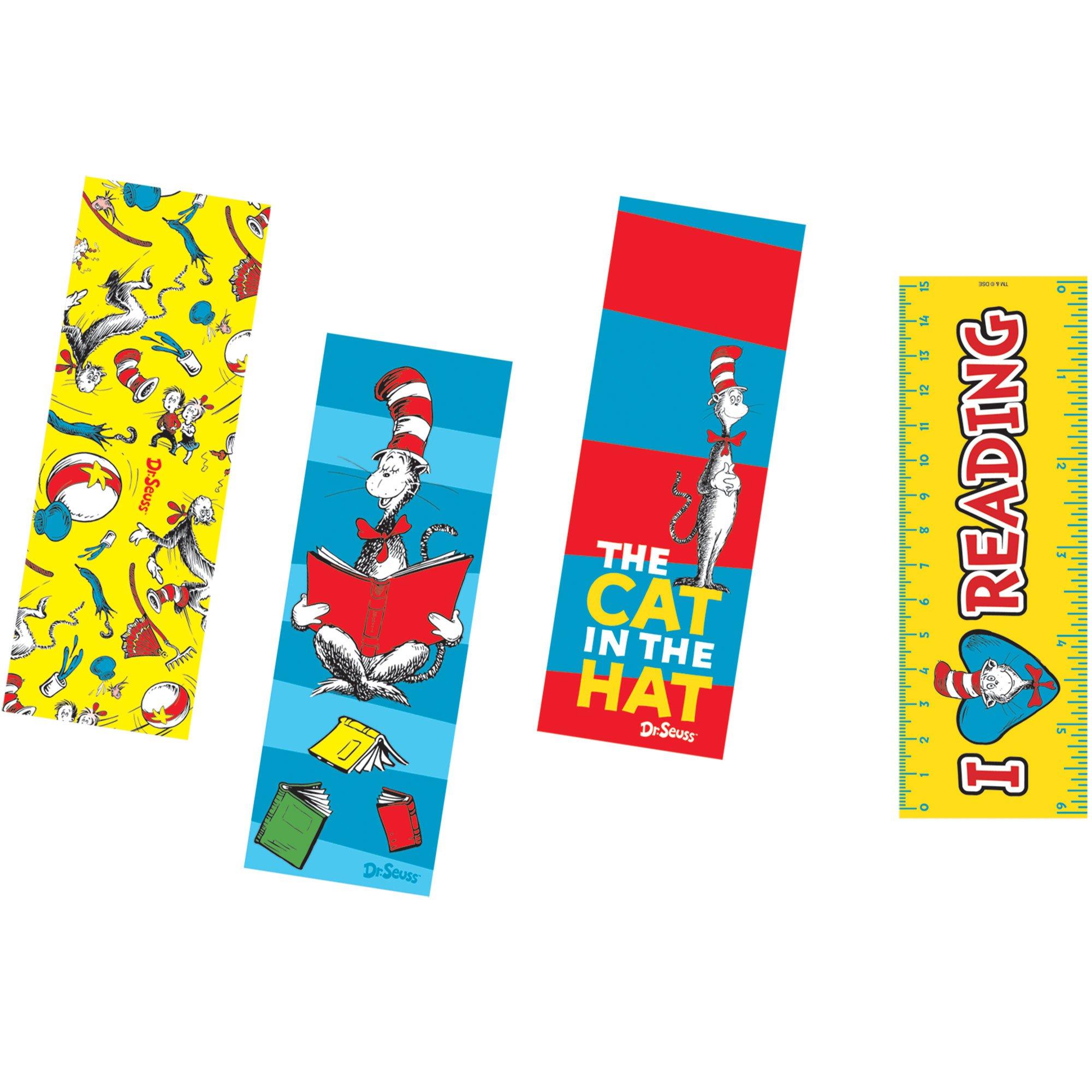 Cat in the Hat Cardstock Bookmarks, 12ct - Dr. Seuss | Party City