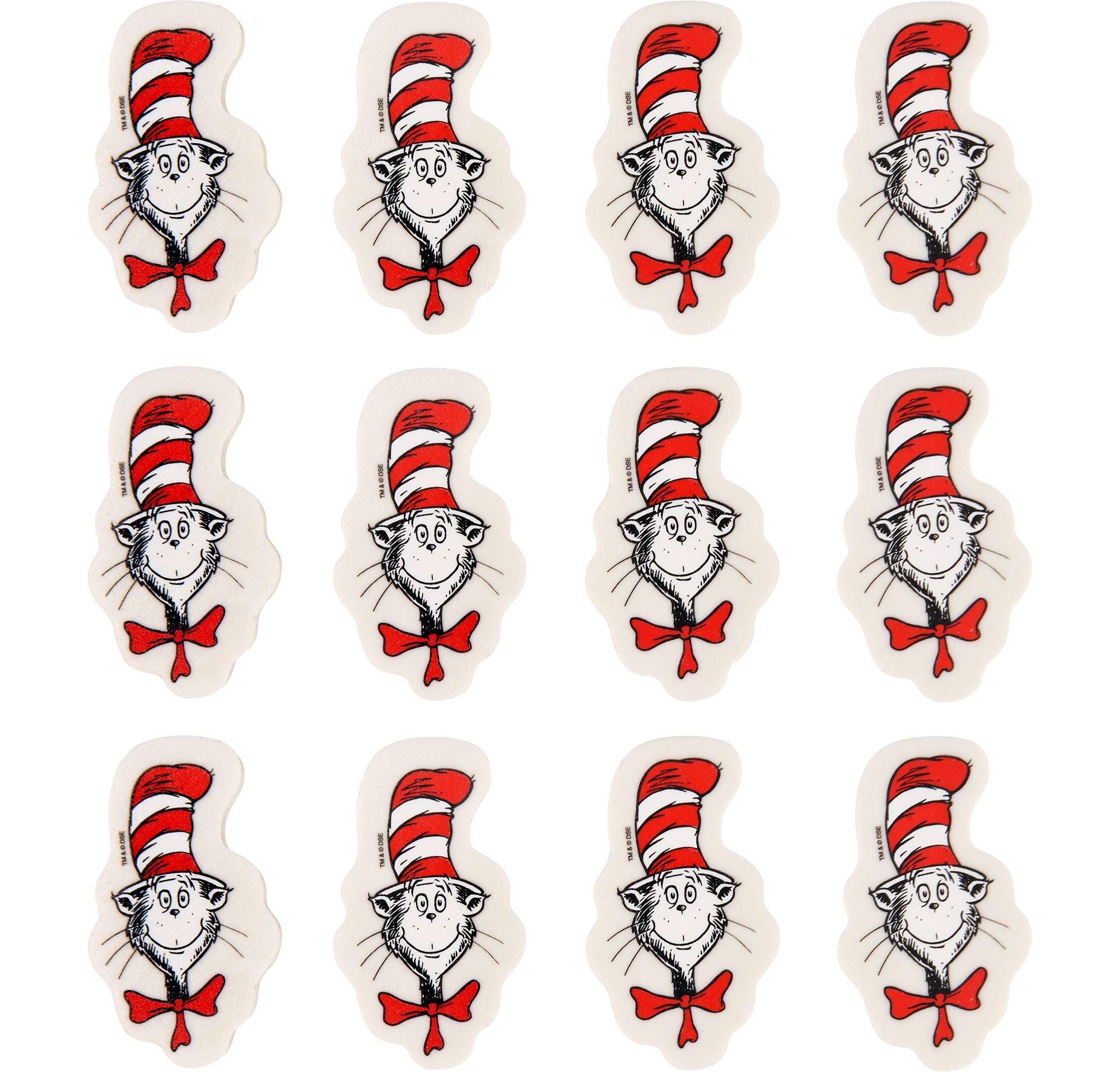 Cat in the Hat Erasers 12ct - Dr. Seuss