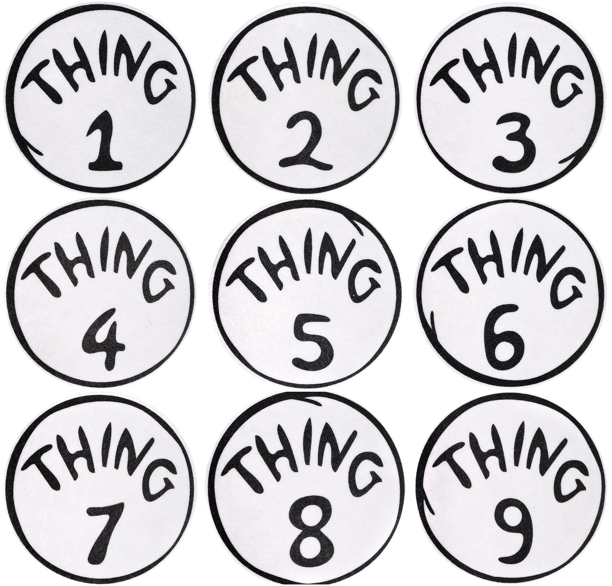 Thing 1 to Thing 9 Iron-On Patches 9ct - Dr. Seuss | Party City
