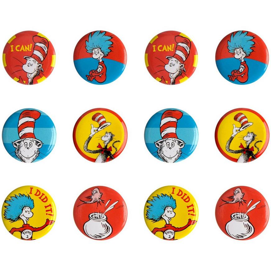 Cat in the Hat Buttons 12ct - Dr. Seuss