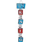 Stacked Cat in the Hat Keep On Reading MDF Sign, 6.2in x 30in - Dr. Seuss