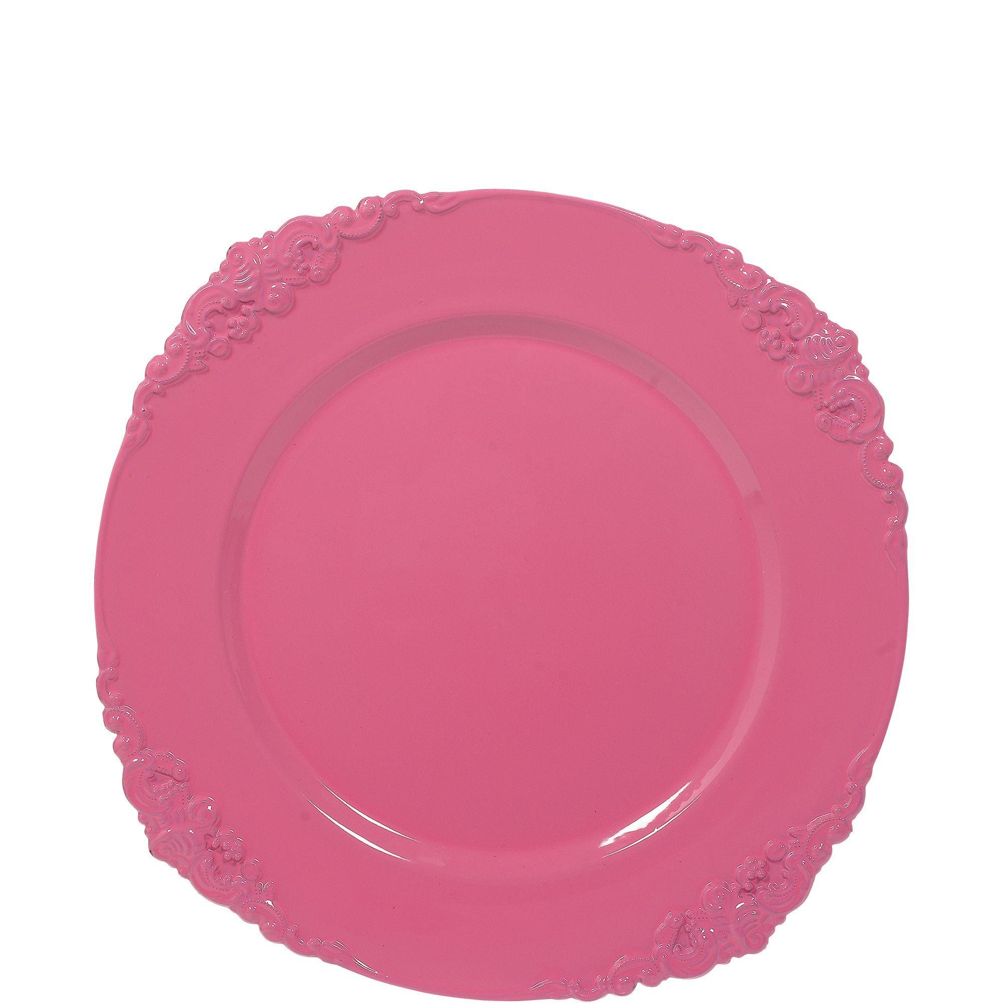 Pink shop charger plate