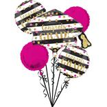 Giant Prismatic Confetti Graduation Balloon Bouquet with Balloon Weight 6pc