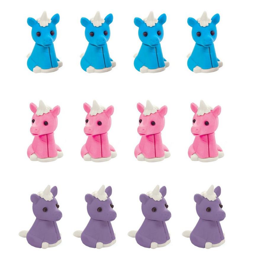 LOKIPA 20pcs Unicorn Rubber Erasers for Kids Party Bag Filler and Student Rewards 