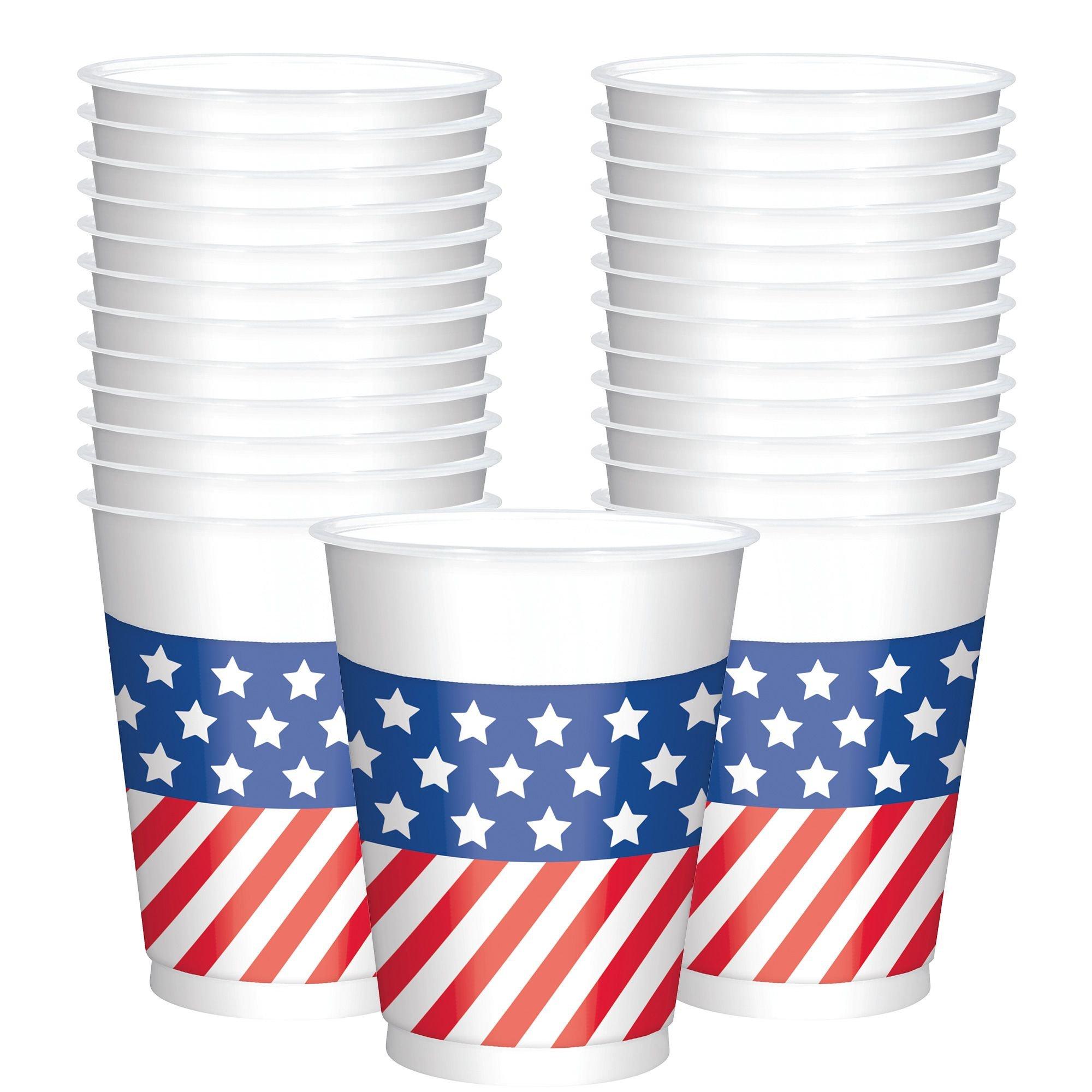 Patriotic American Flag Cups 25ct