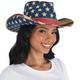 Burlap Patriotic American Flag Cowboy Hat