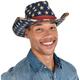 Burlap Patriotic American Flag Cowboy Hat