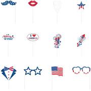 Patriotic American Flag Photo Booth Props 21ct