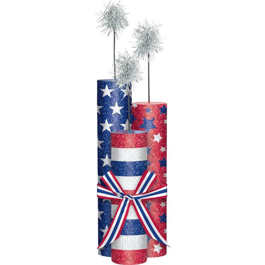 Glitter Patriotic Fireworks Centerpiece