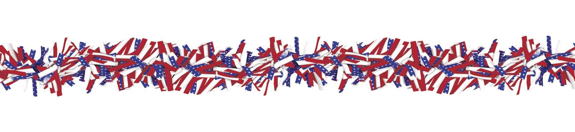 Tinsel Patriotic Garland 15ft Party City