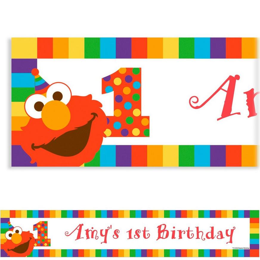 Custom Elmo 1st Birthday Banner