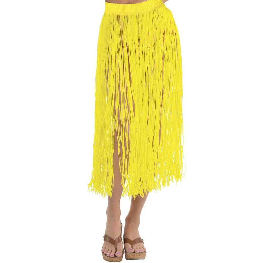 Adult Long Yellow Hula Skirt