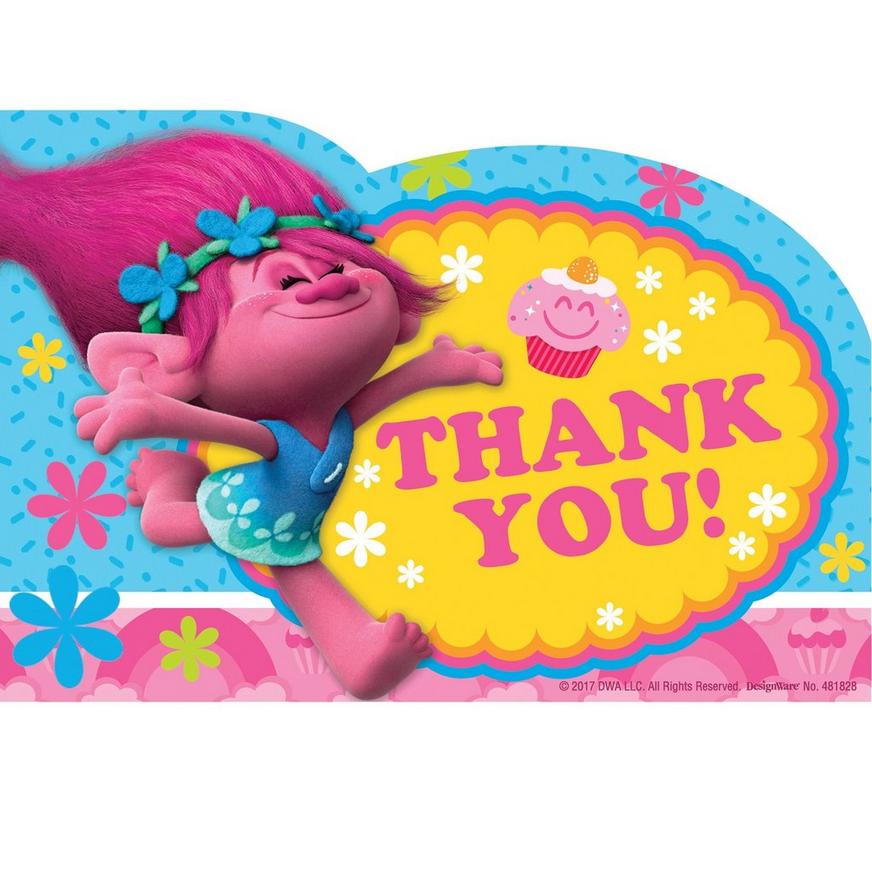 Trolls Thank You Notes 8ct