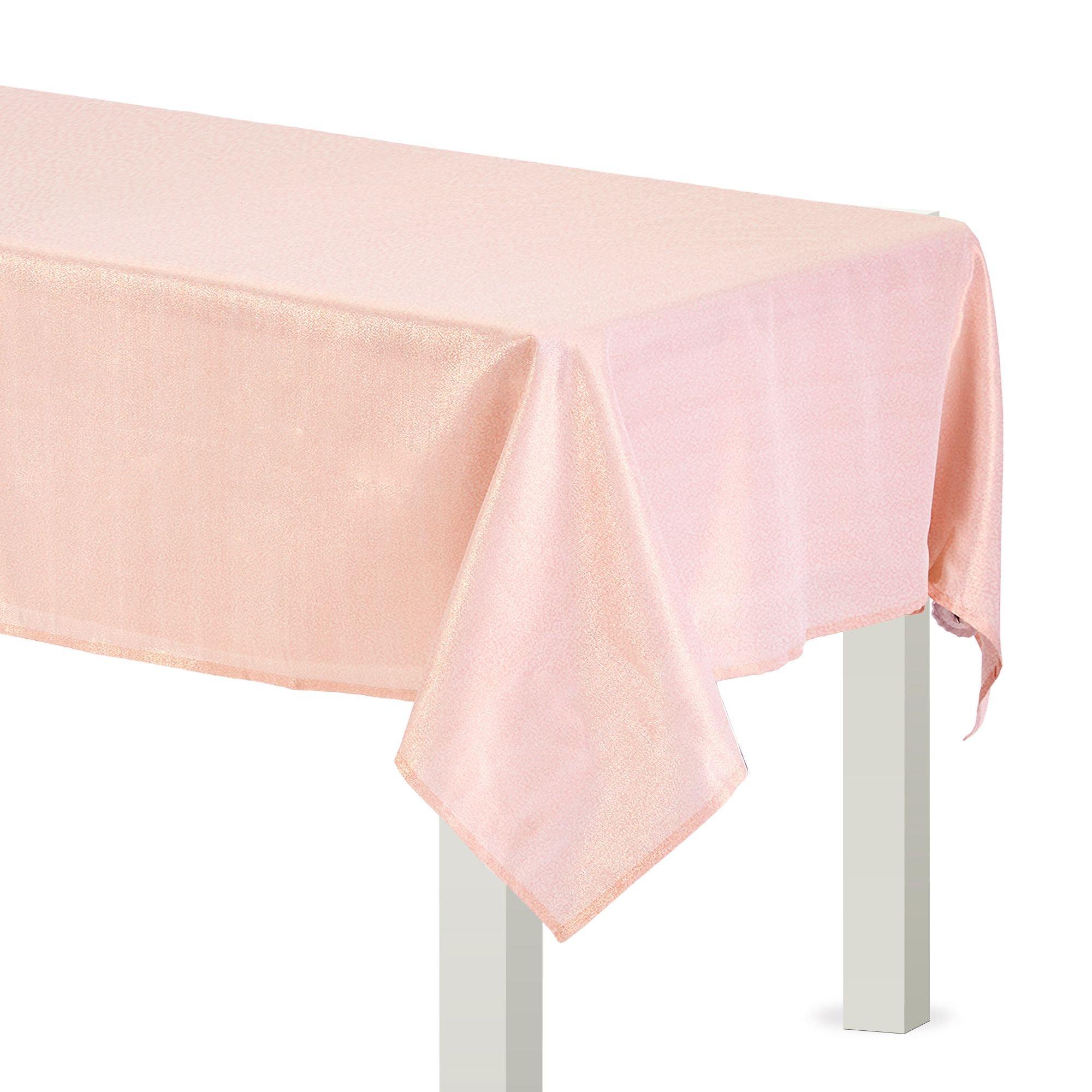 Metallic Rose Gold Fabric Tablecloth