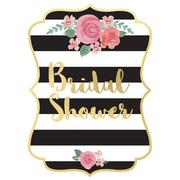 Black & Gold Bridal Shower Invitations 8ct