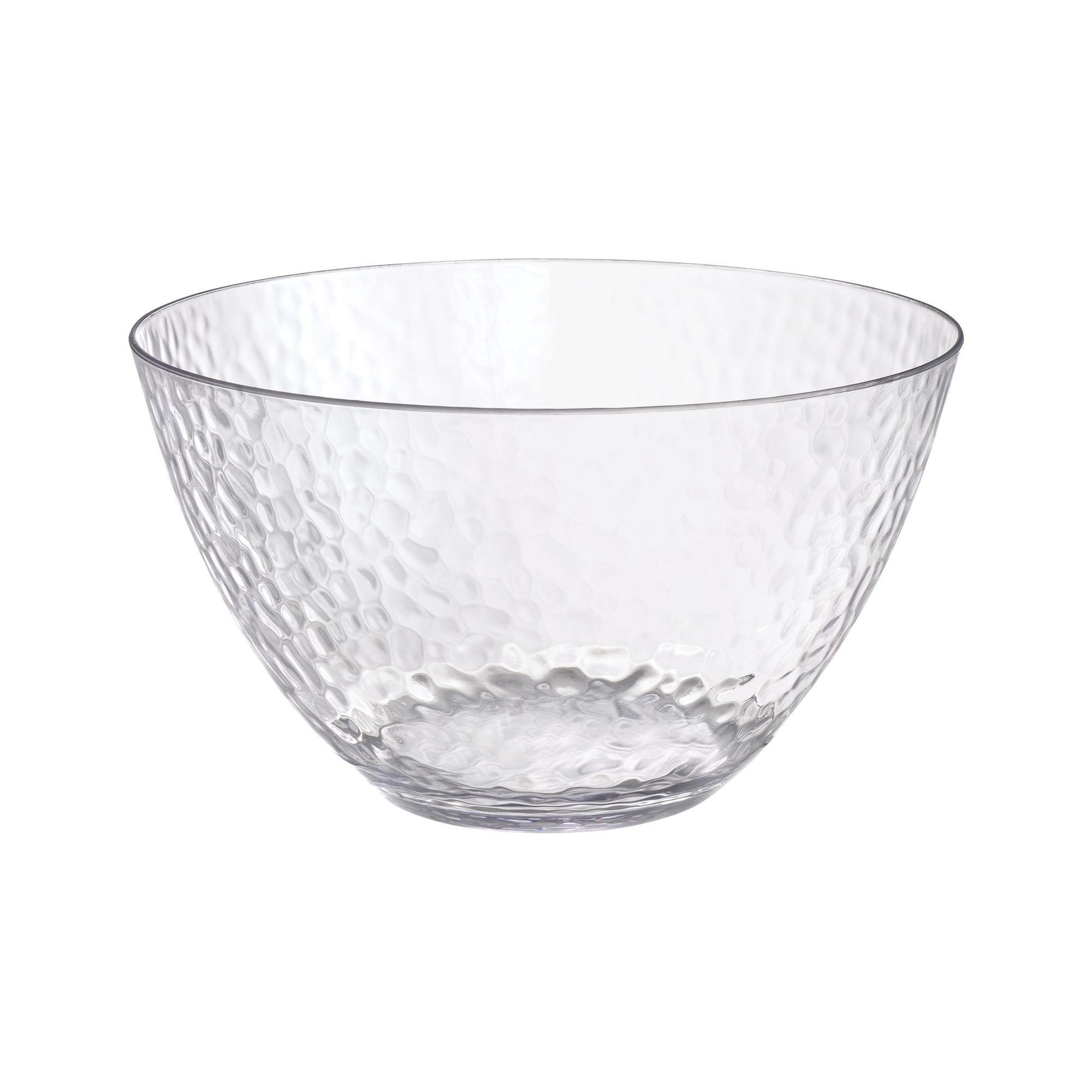 Clear Premium Plastic Hammered Serving Bowl