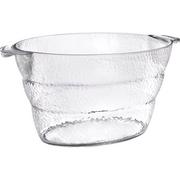 Clear Premium Plastic Hammered Oval Ice Bucket