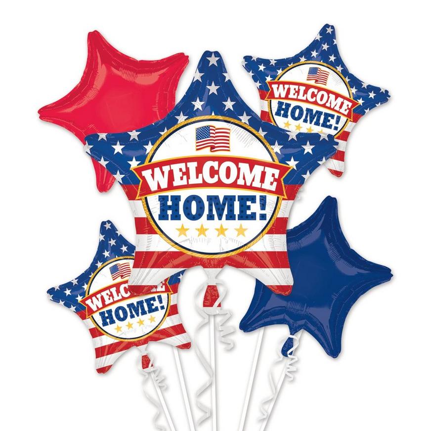 Patriotic Welcome Home Balloon Bouquet 5pc 